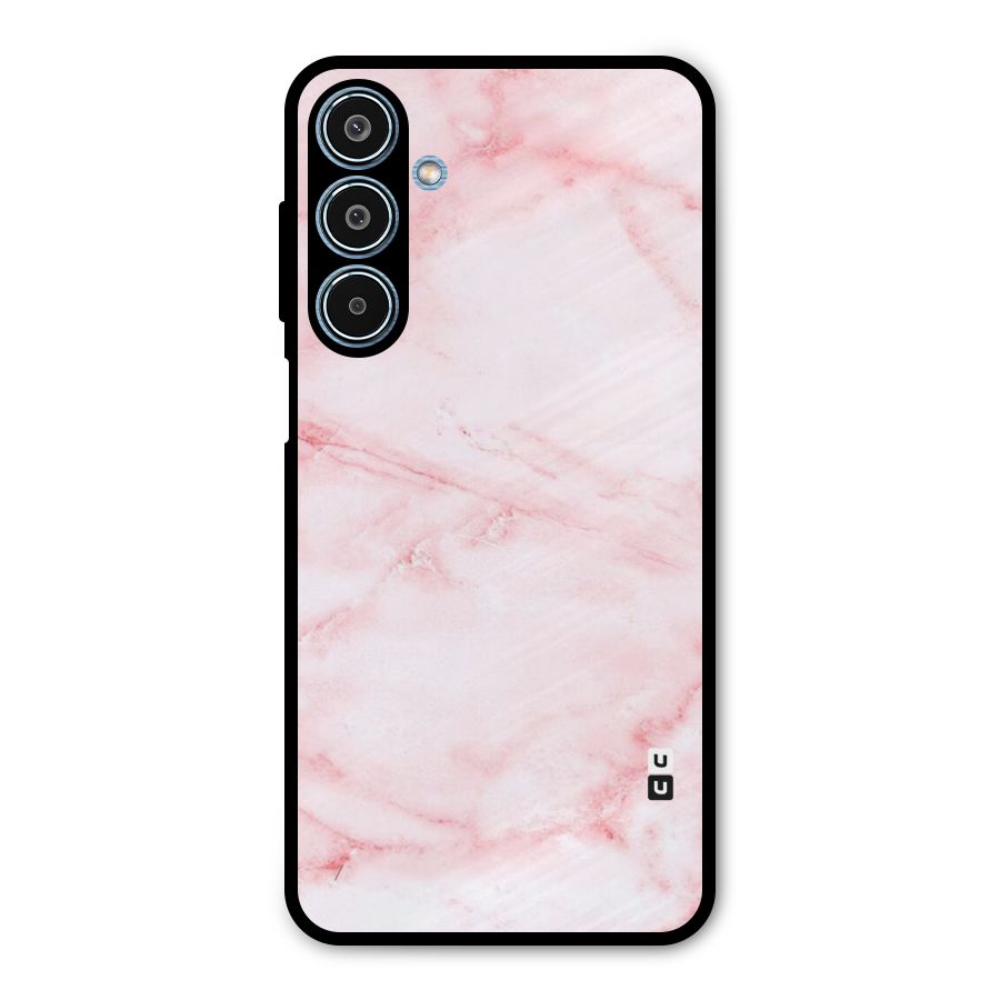Pink Marble Print Metal Back Case for Galaxy M35