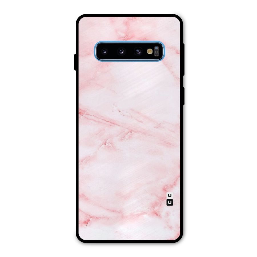 Pink Marble Print Metal Back Case for Galaxy S10