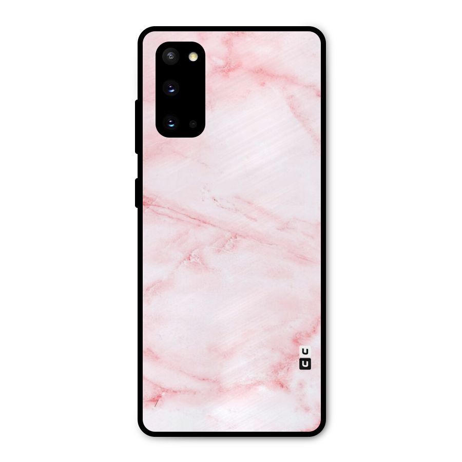 Pink Marble Print Metal Back Case for Galaxy S20