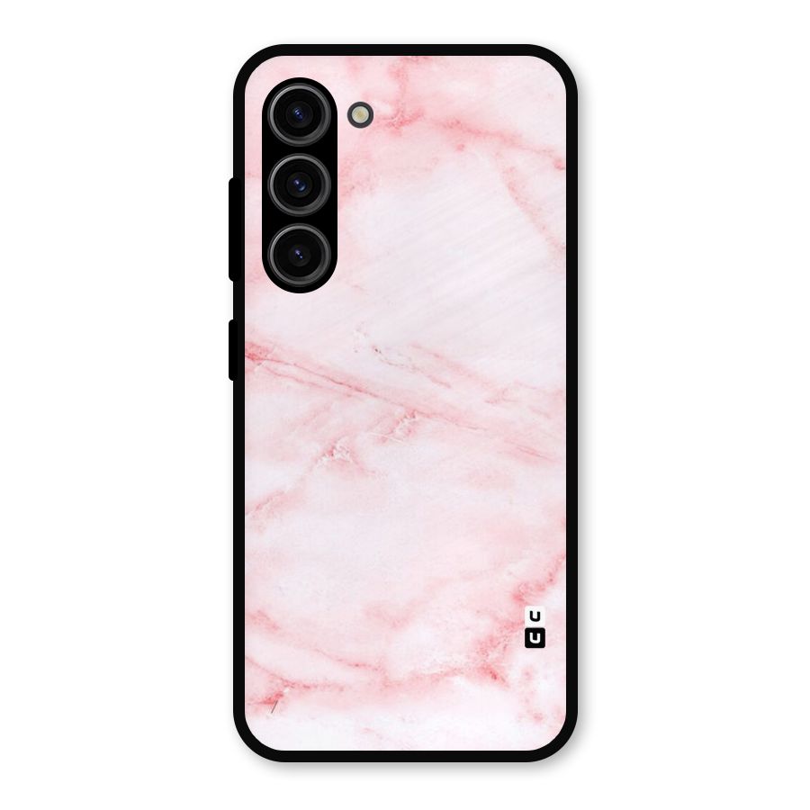 Pink Marble Print Metal Back Case for Galaxy S23