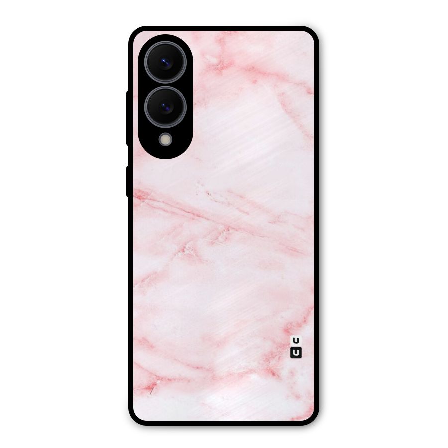 Pink Marble Print Metal Back Case for Galaxy S25 Edge