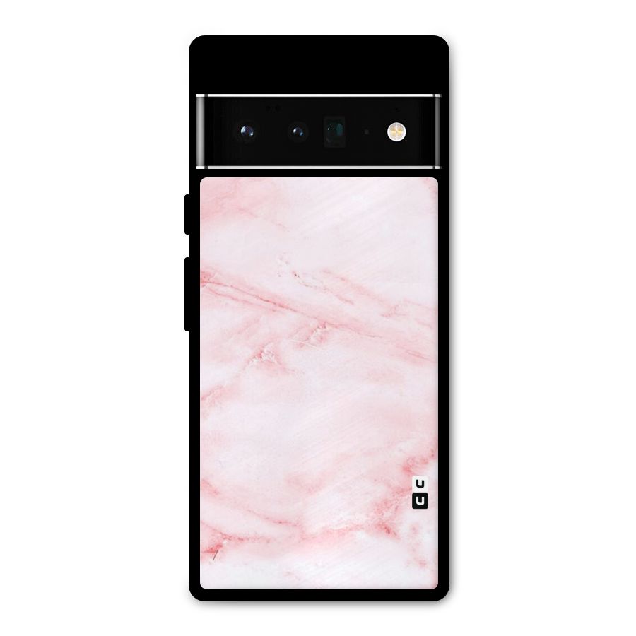 Pink Marble Print Metal Back Case for Google Pixel 6 Pro