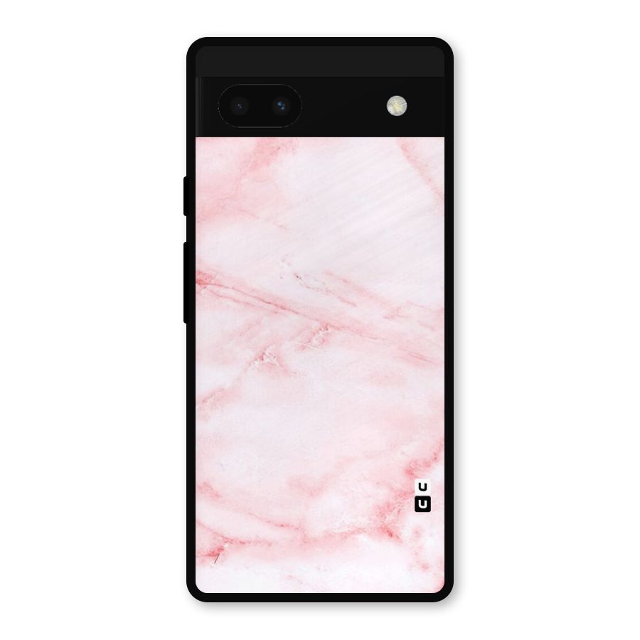 Pink Marble Print Metal Back Case for Google Pixel 6a
