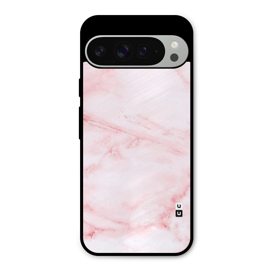 Pink Marble Print Metal Back Case for Google Pixel 9 Pro XL