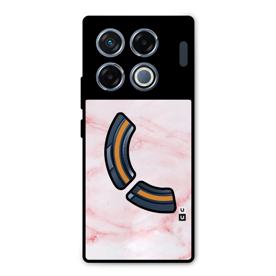 Pink Marble Print Metal Back Case for Infinix GT 20 Pro