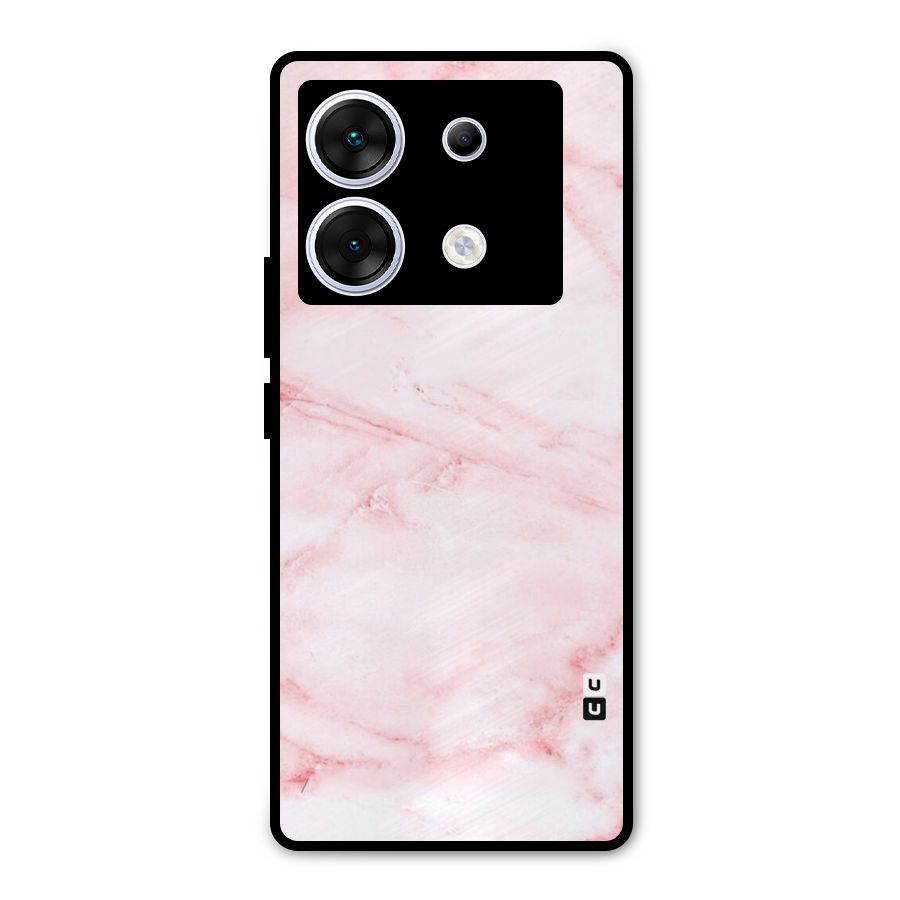 Pink Marble Print Metal Back Case for Infinix Zero 30 5G