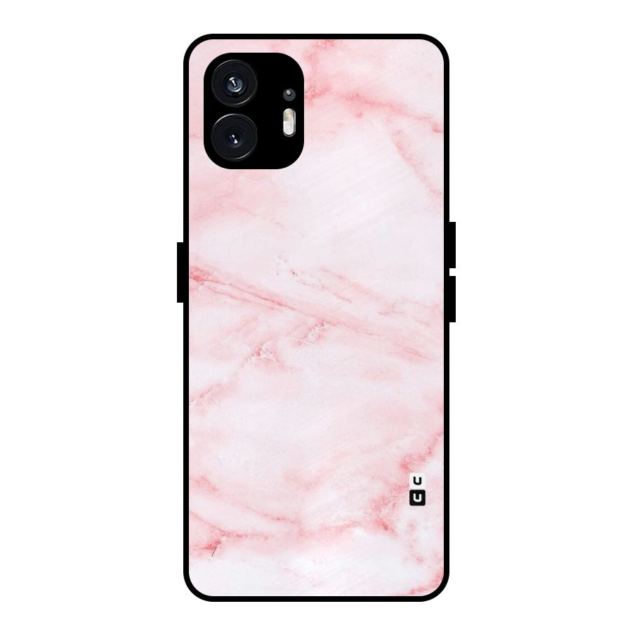 Pink Marble Print Metal Back Case for Nothing Phone 2