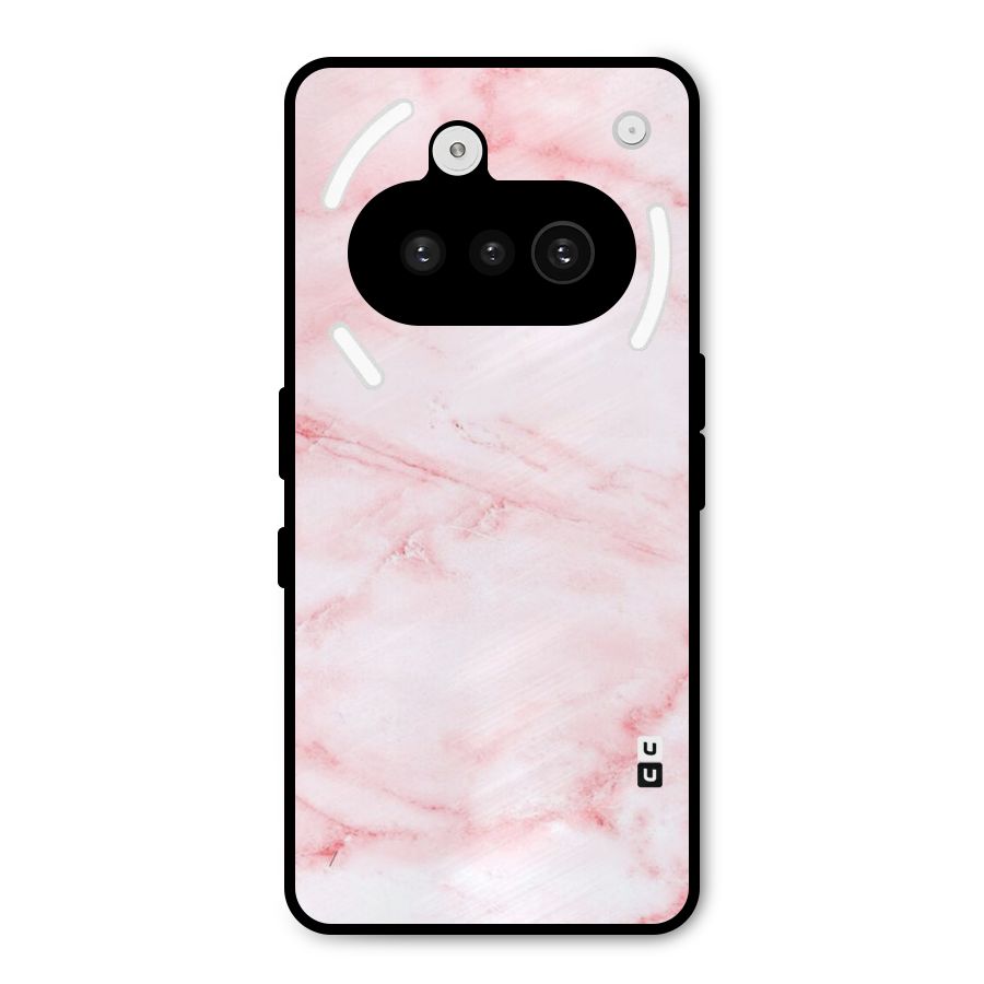 Pink Marble Print Metal Back Case for Nothing Phone 3a
