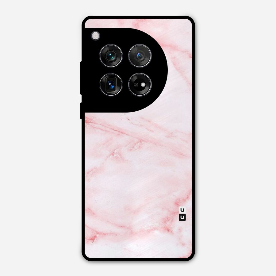 Pink Marble Print Metal Back Case for OnePlus 12