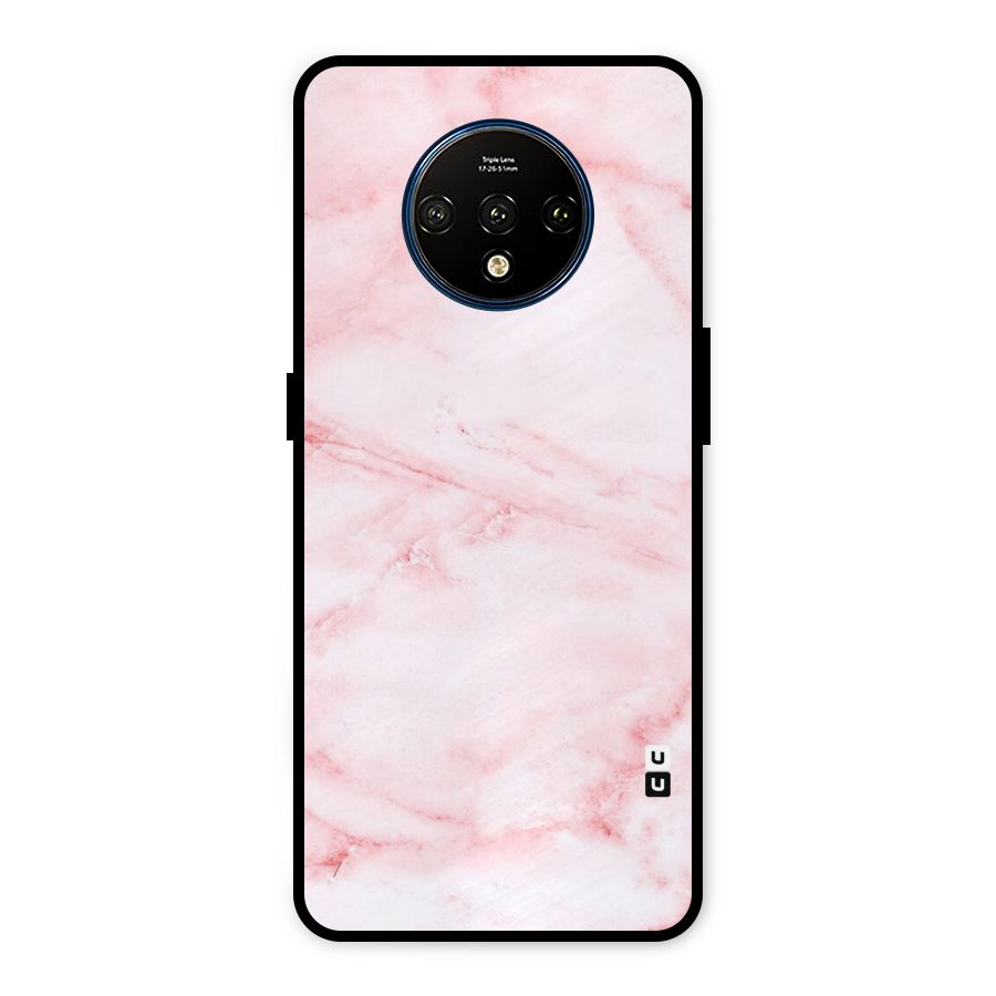 Pink Marble Print Metal Back Case for OnePlus 7T