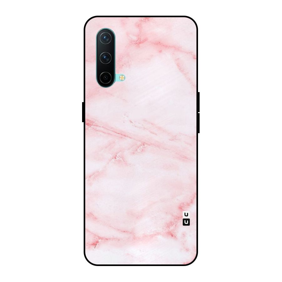 Pink Marble Print Metal Back Case for OnePlus Nord CE 5G