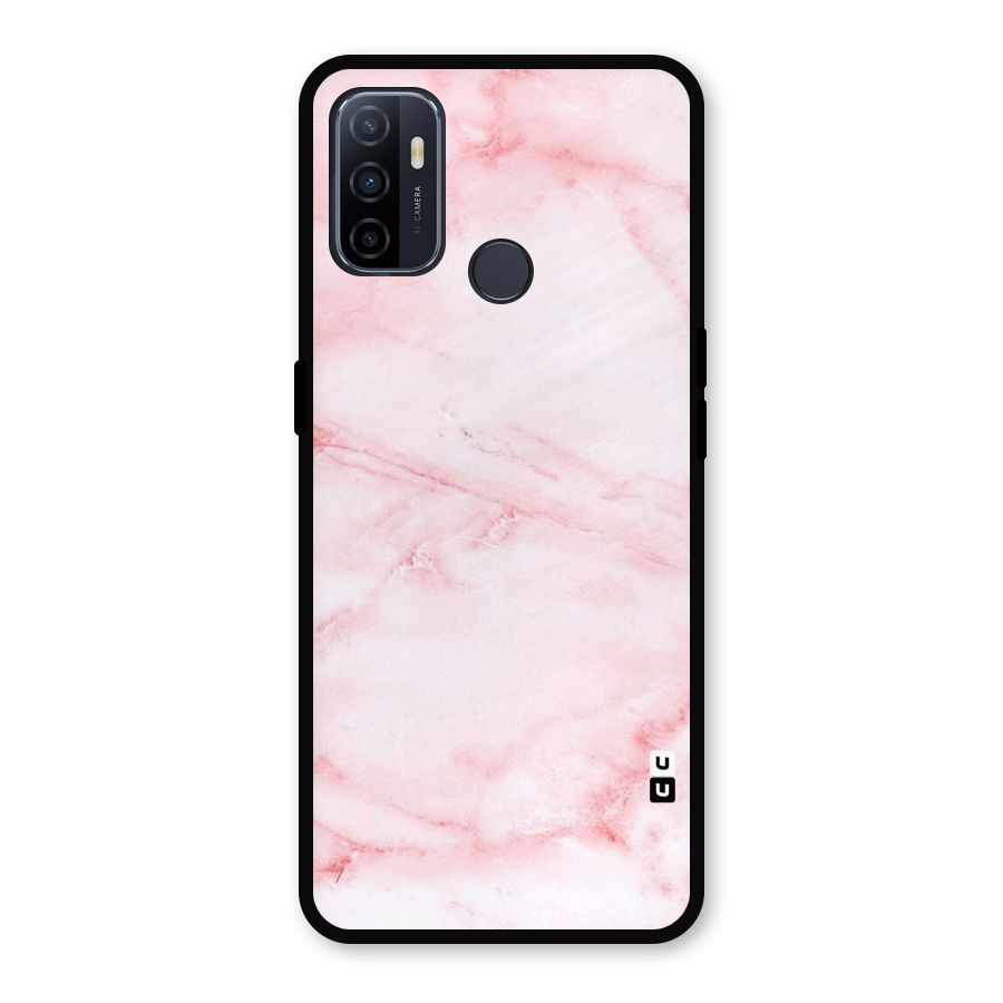 Pink Marble Print Metal Back Case for Oppo A53