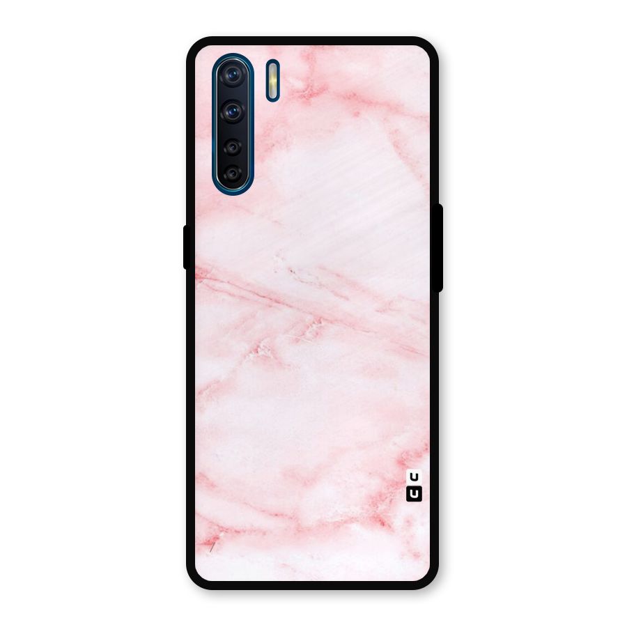 Pink Marble Print Metal Back Case for Oppo F15