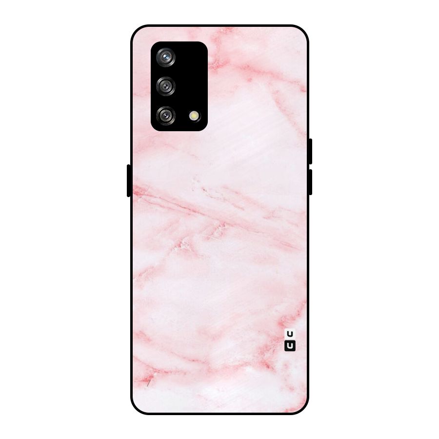 Pink Marble Print Metal Back Case for Oppo F19