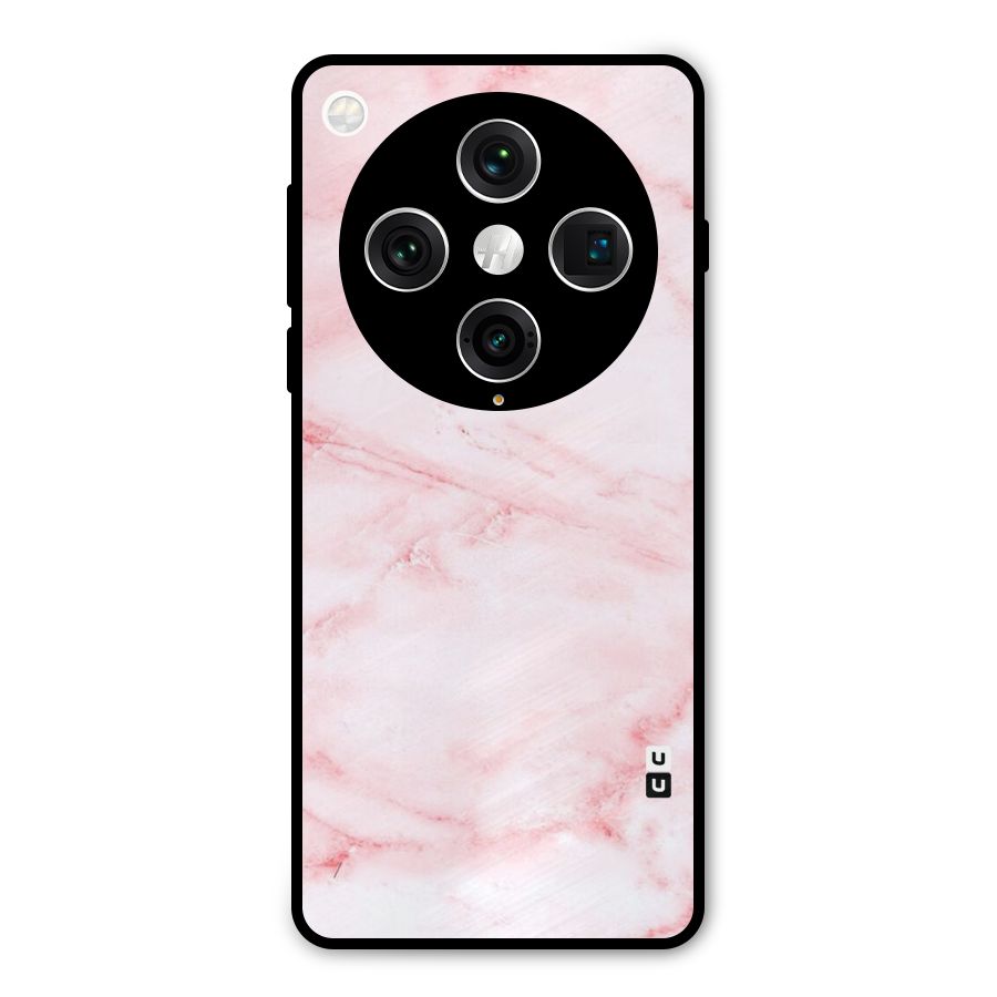 Pink Marble Print Metal Back Case for Oppo Find X8 Pro