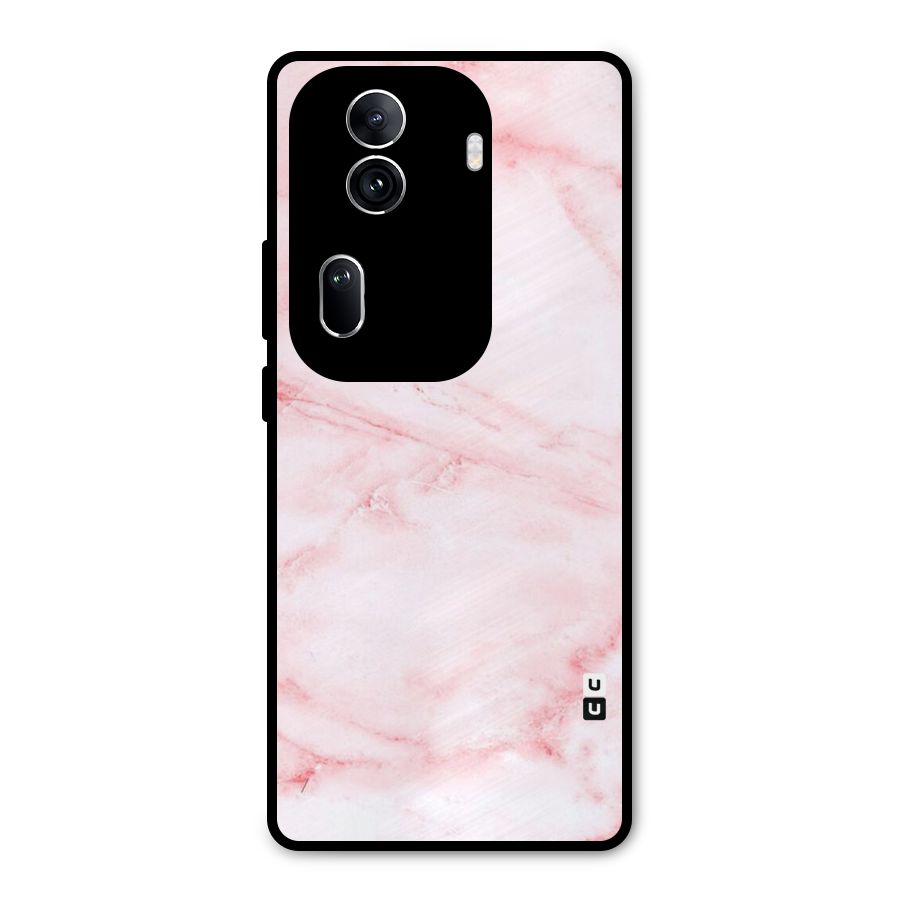Pink Marble Print Metal Back Case for Oppo Reno11 Pro 5G