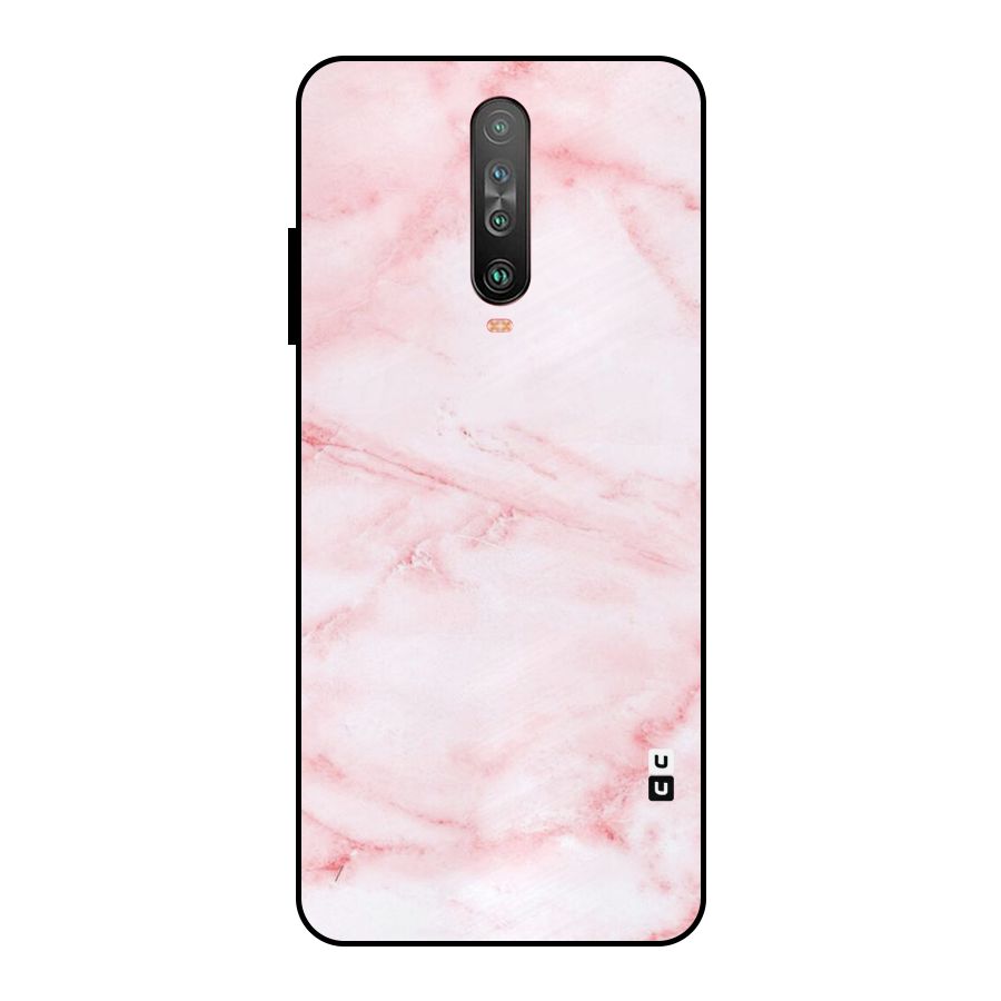 Pink Marble Print Metal Back Case for Poco X2