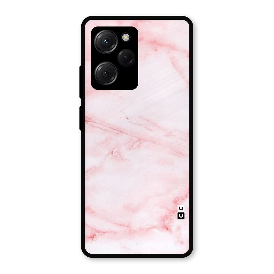Pink Marble Print Metal Back Case for Poco X5 Pro