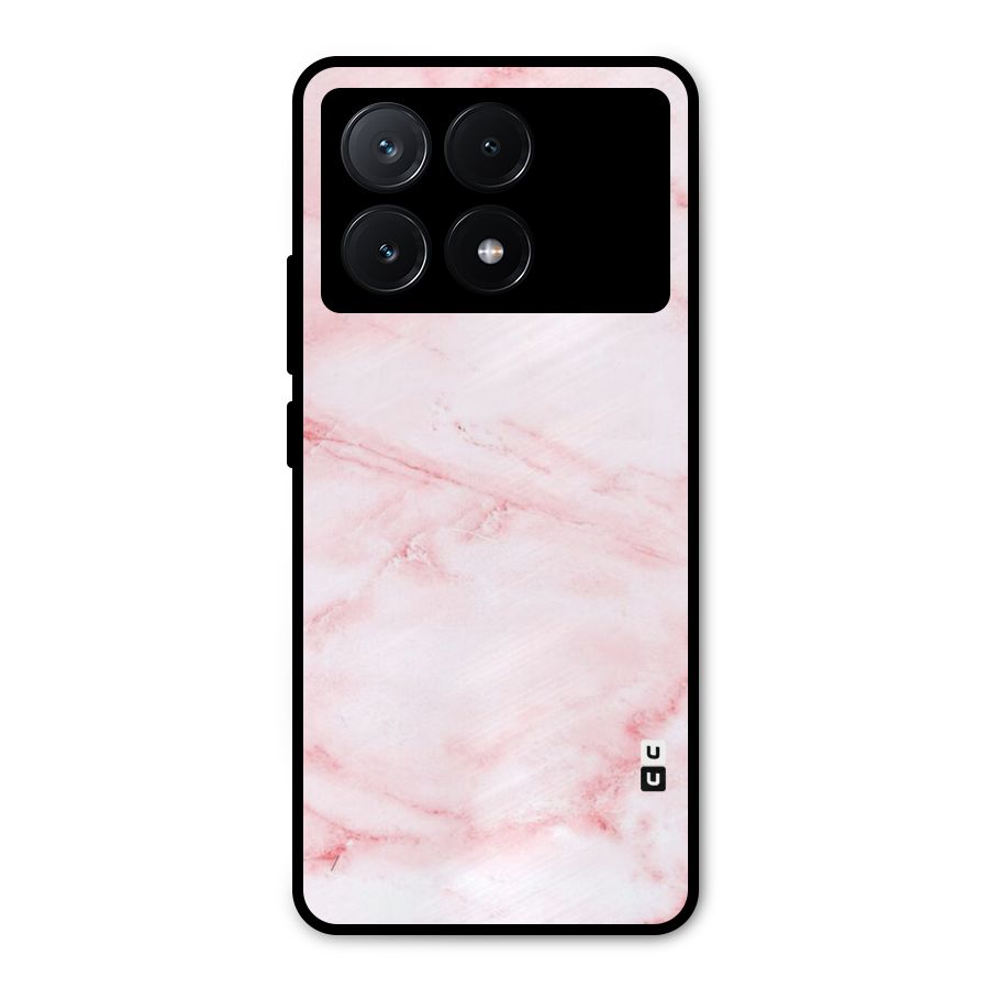 Pink Marble Print Metal Back Case for Poco X6 Pro