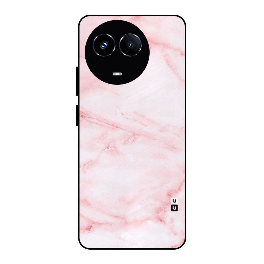 Pink Marble Print Metal Back Case for Realme 11 5G