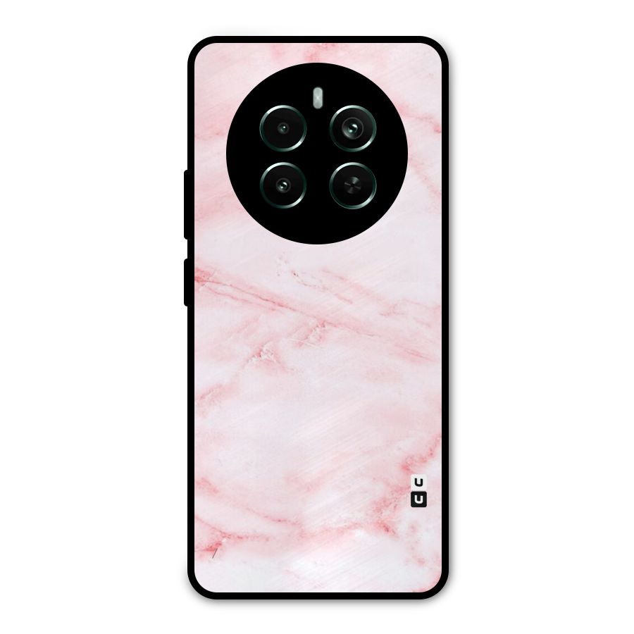 Pink Marble Print Metal Back Case for Realme 12 Pro Plus