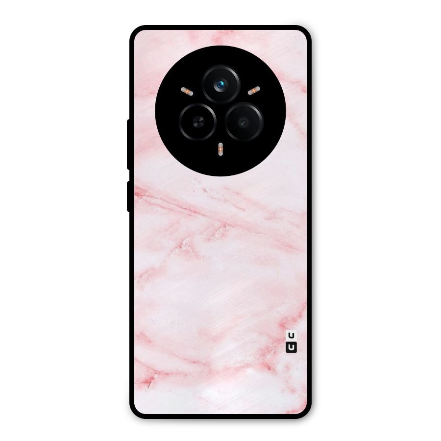 Pink Marble Print Metal Back Case for Realme 14 Pro