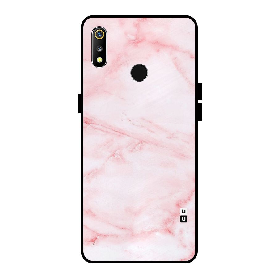 Pink Marble Print Metal Back Case for Realme 3i