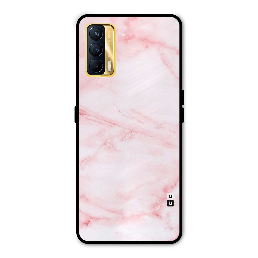 Pink Marble Print Metal Back Case for Realme X7