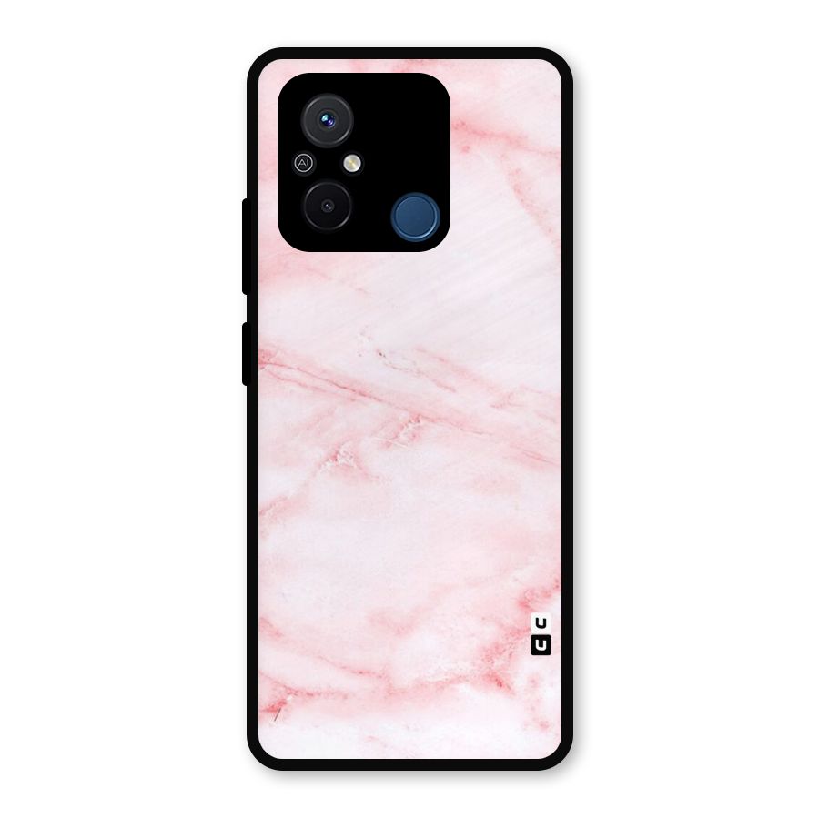 Pink Marble Print Metal Back Case for Redmi 12C