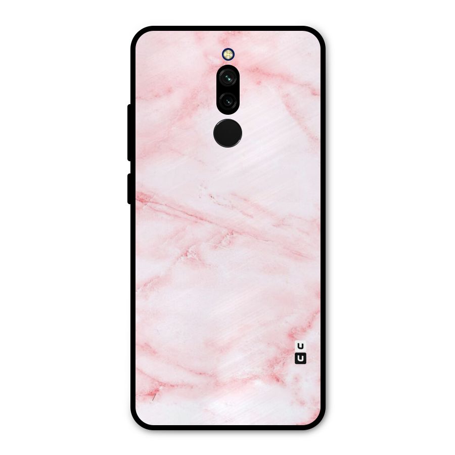 Pink Marble Print Metal Back Case for Redmi 8