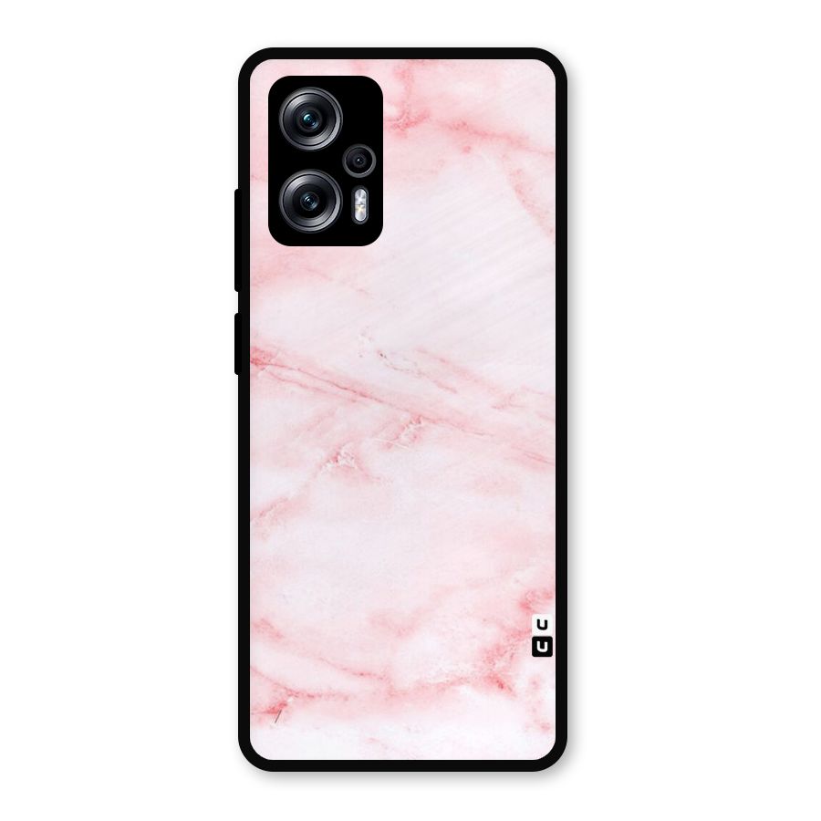 Pink Marble Print Metal Back Case for Redmi K50i