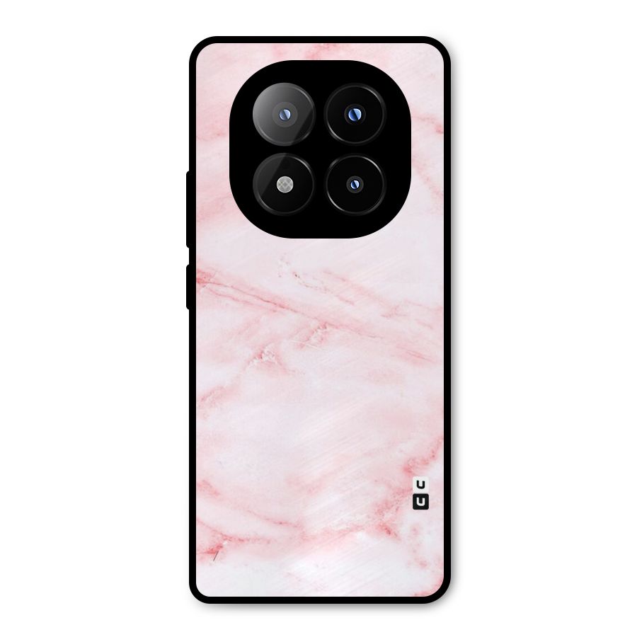 Pink Marble Print Metal Back Case for Redmi Note 14 Pro Plus 5G