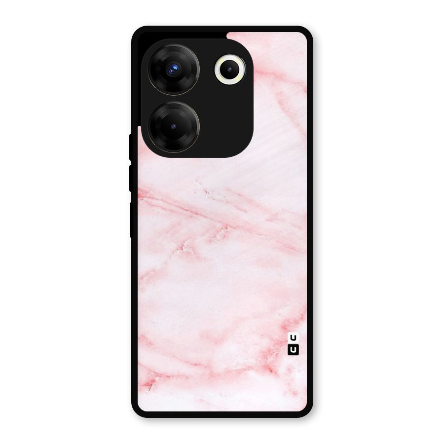 Pink Marble Print Metal Back Case for Tecno Camon 20