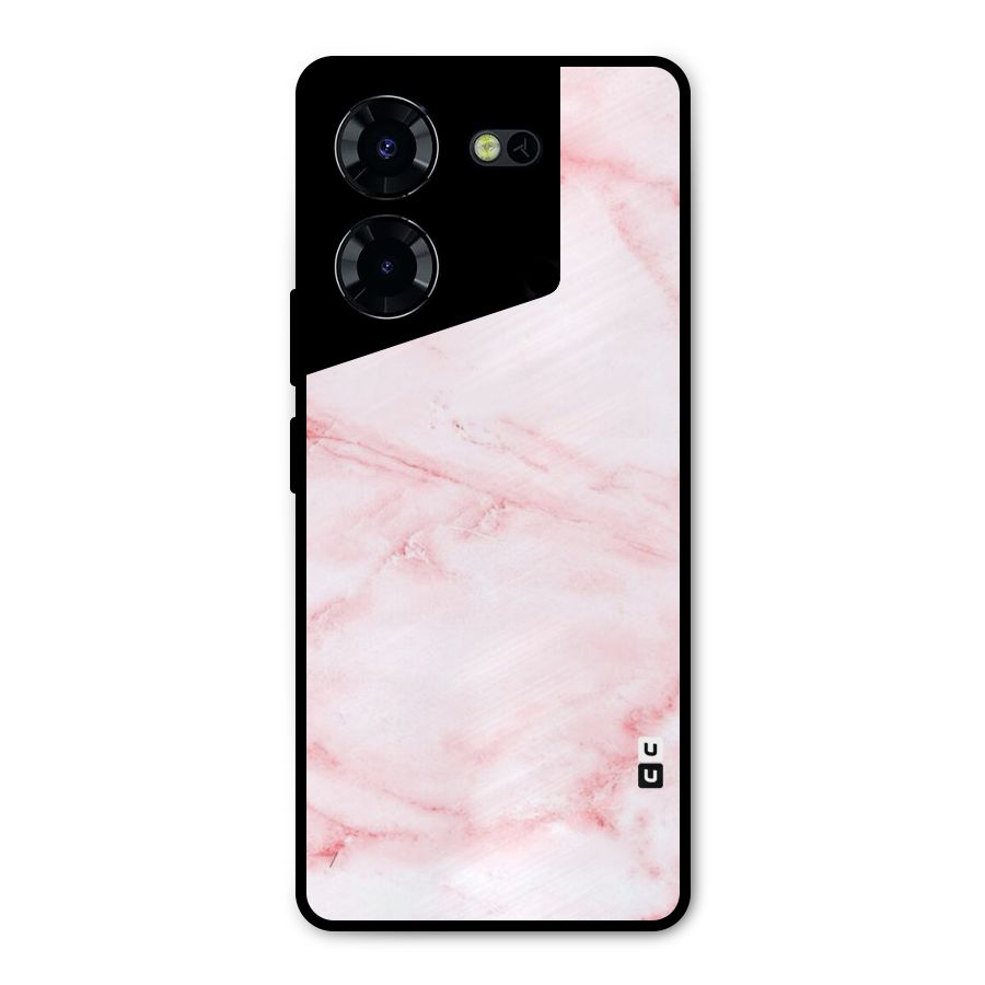 Pink Marble Print Metal Back Case for Tecno Pova 5 Pro 5G