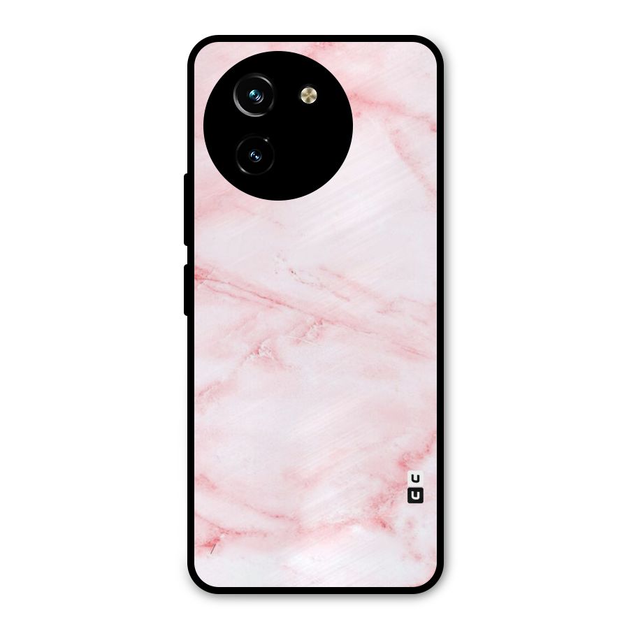 Pink Marble Print Metal Back Case for Vivo T3x