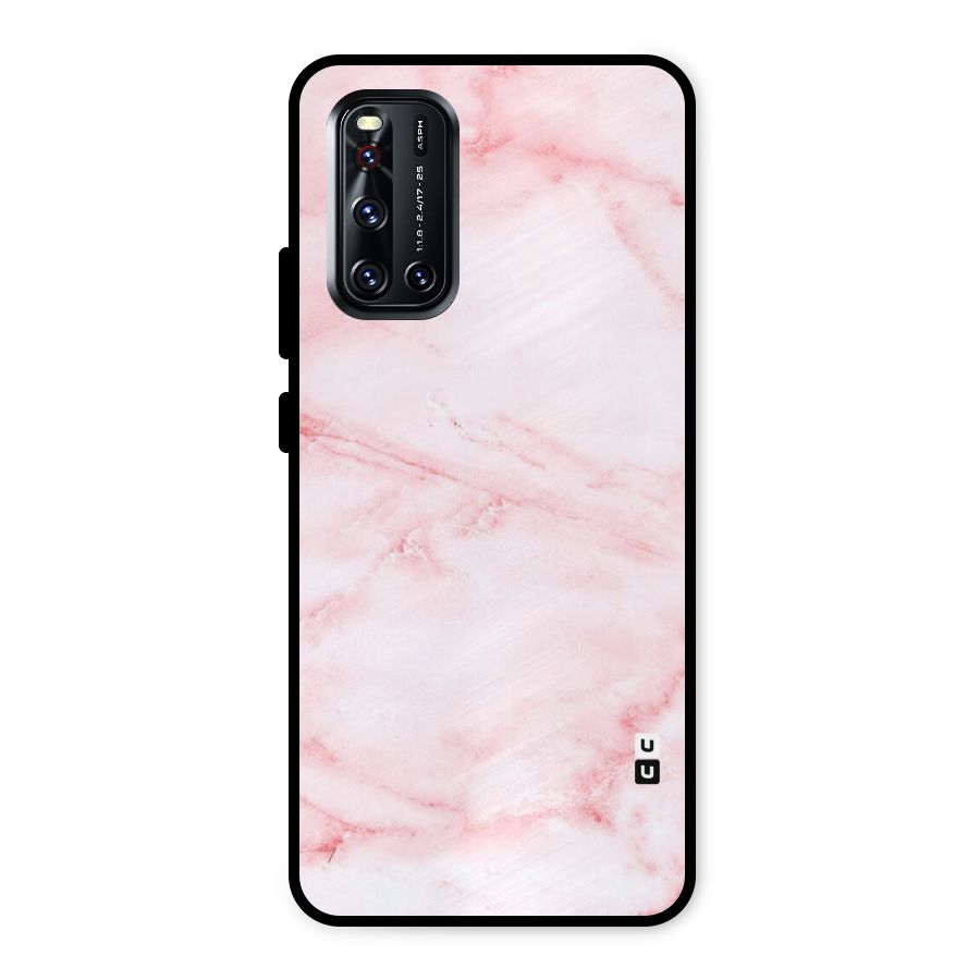 Pink Marble Print Metal Back Case for Vivo V19