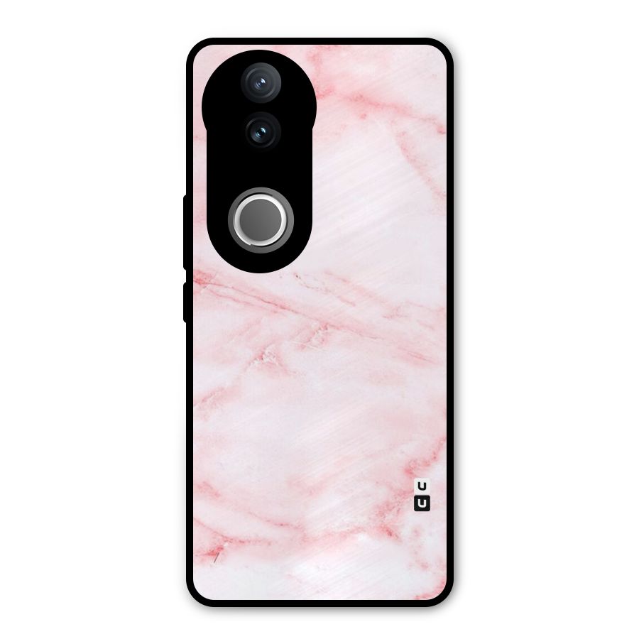 Pink Marble Print Metal Back Case for Vivo V50