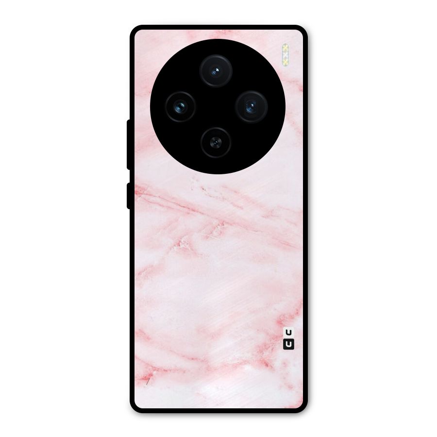 Pink Marble Print Metal Back Case for Vivo X100