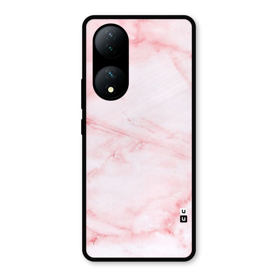 Pink Marble Print Metal Back Case for Vivo Y100a