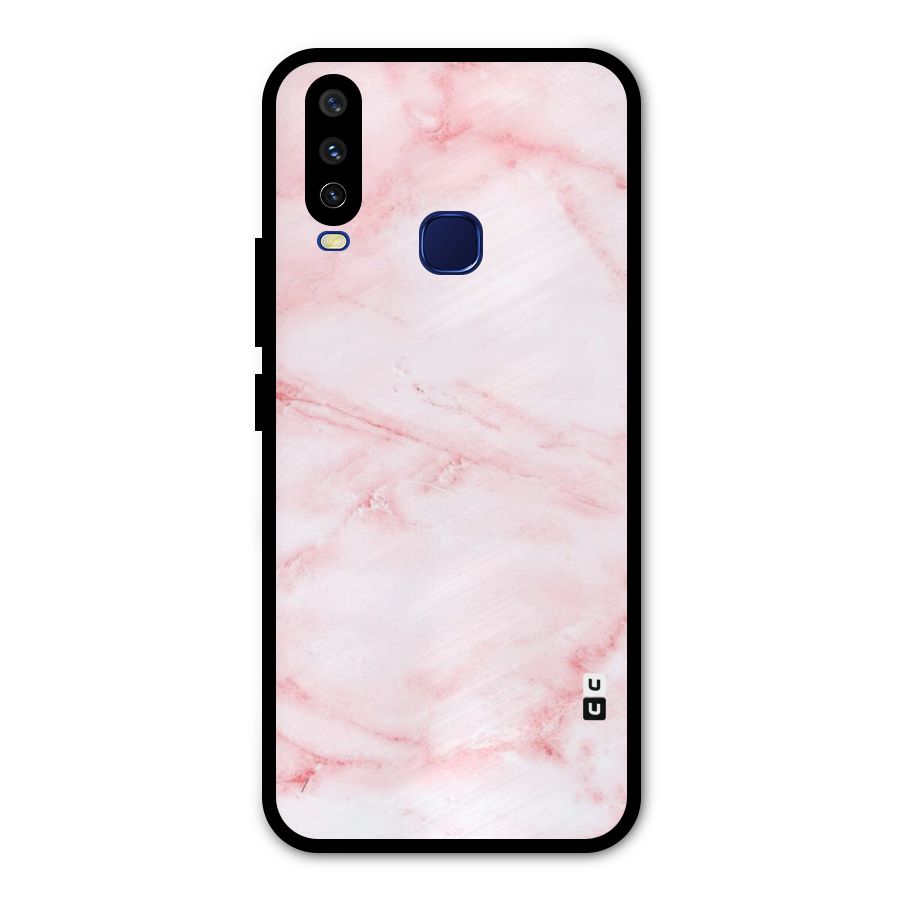 Pink Marble Print Metal Back Case for Vivo Y15
