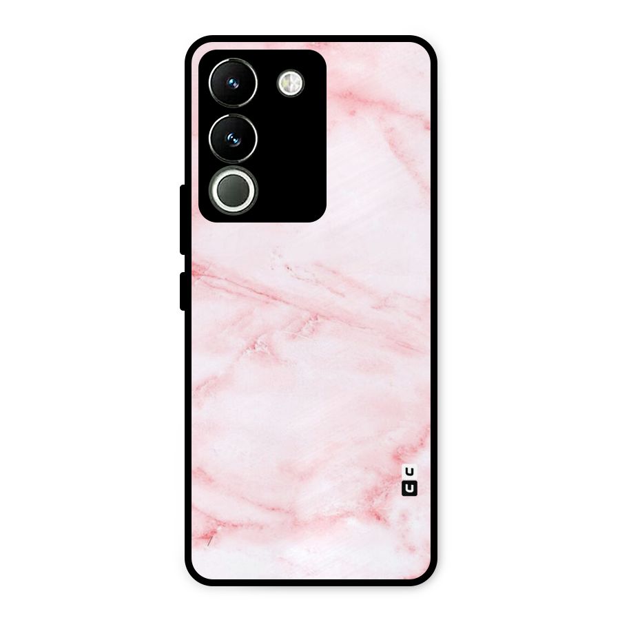 Pink Marble Print Metal Back Case for Vivo Y200