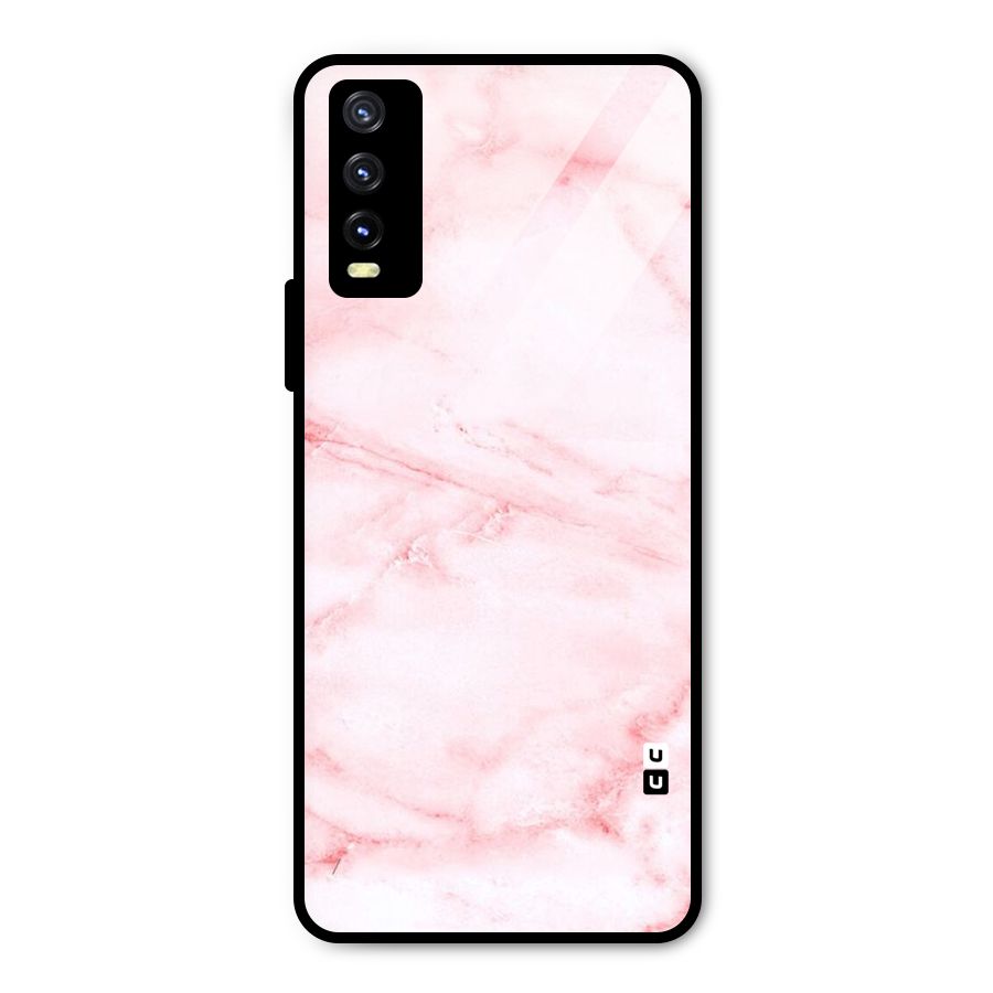 Pink Marble Print Metal Back Case for Vivo Y20g