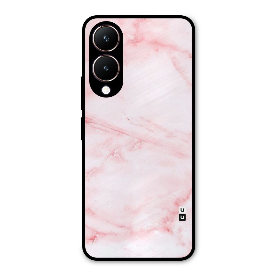 Pink Marble Print Metal Back Case for Vivo Y28