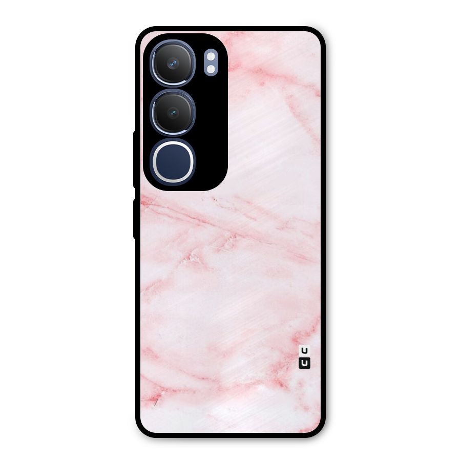 Pink Marble Print Metal Back Case for Vivo Y29