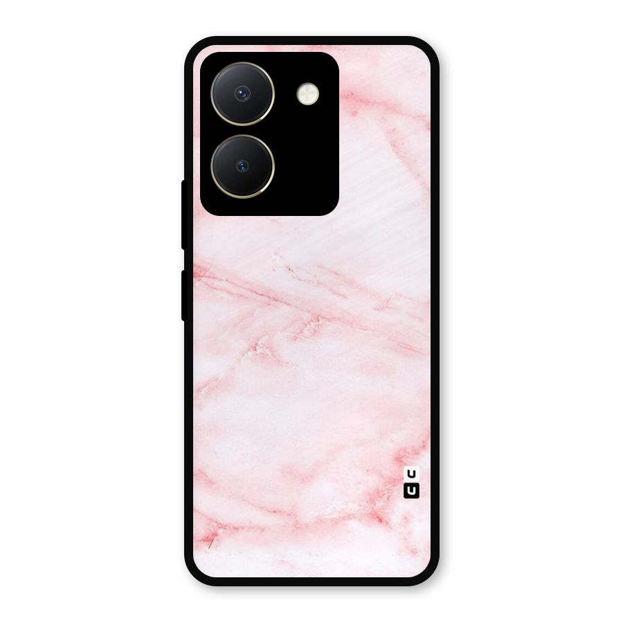 Pink Marble Print Metal Back Case for Vivo Y36