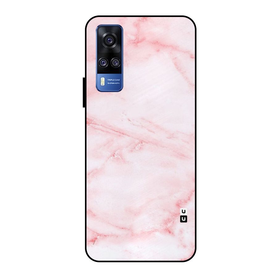 Pink Marble Print Metal Back Case for Vivo Y51