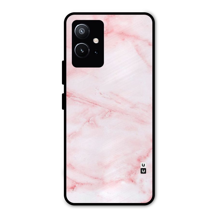 Pink Marble Print Metal Back Case for Vivo Y75 5G