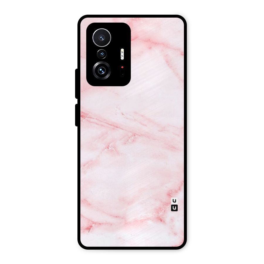Pink Marble Print Metal Back Case for Xiaomi 11T Pro