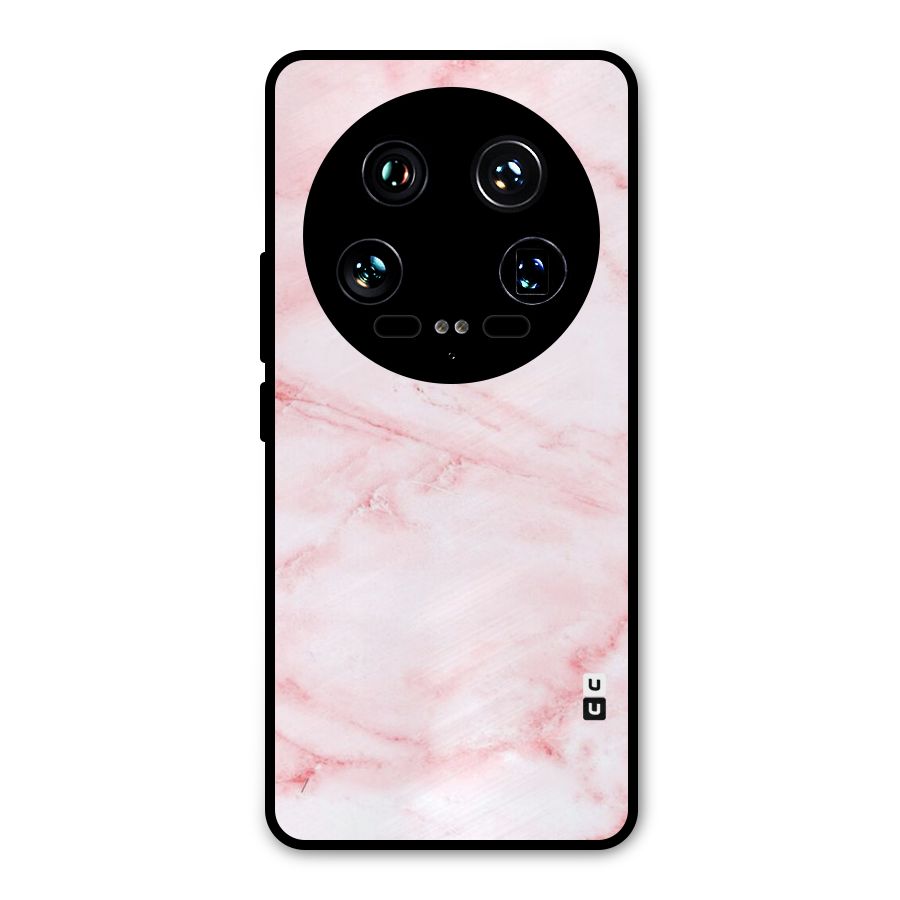 Pink Marble Print Metal Back Case for Xiaomi 14 Ultra