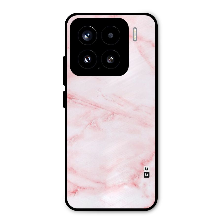 Pink Marble Print Metal Back Case for Xiaomi 15